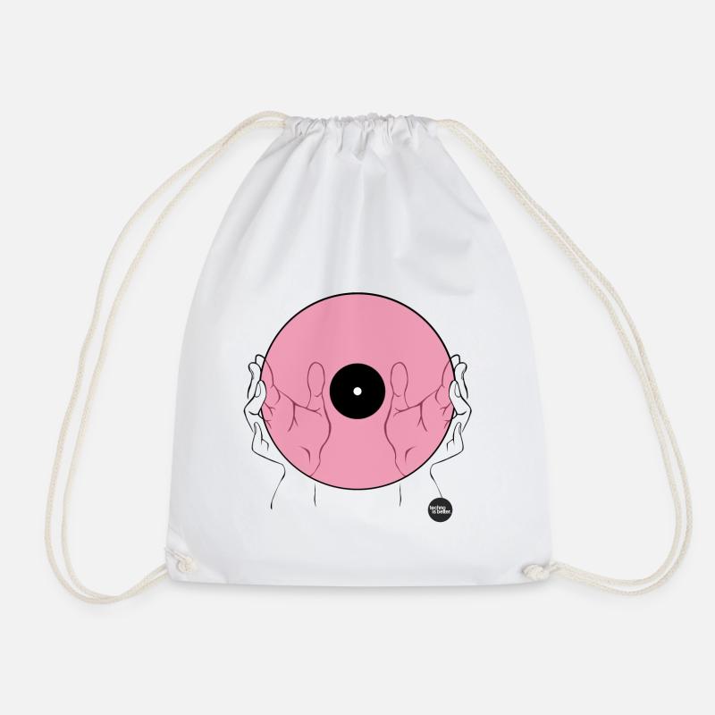 lets play techno - Drawstring Bag - white
