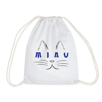 Katze MIAU MEOW Geschenk Cat - Turnbeutel - Weiß - Vorne