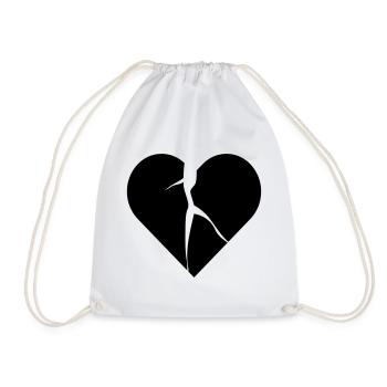 heart broken lovesick - Drawstring Bag - white - Front