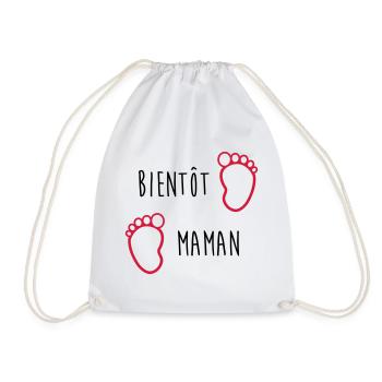 Bientôt Maman / Bébé / Naissance / Enceinte / Baby - Sac de sport léger - blanc - Devant