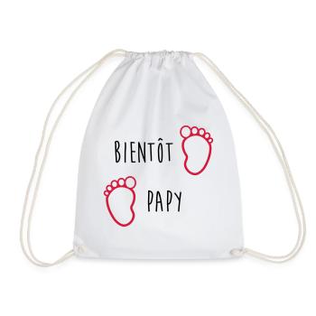 Bientôt Papy / Grand Pere / Naissance / Bébé - Sac de sport léger - blanc - Devant