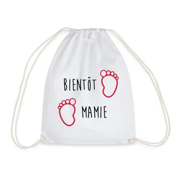 Bientôt Mamie - Mamy - Naissance - Bébé - Enfant - Sac de sport léger - blanc - Devant