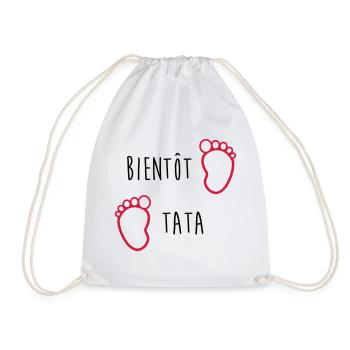 Tante / Tata / Marraine / Oncle / Nourrice / Bébé - Sac de sport léger - blanc - Devant