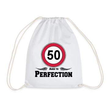 50.Geburtstag , 50 Aged to Perfection ..(25) - Turnbeutel - Weiß - Vorne