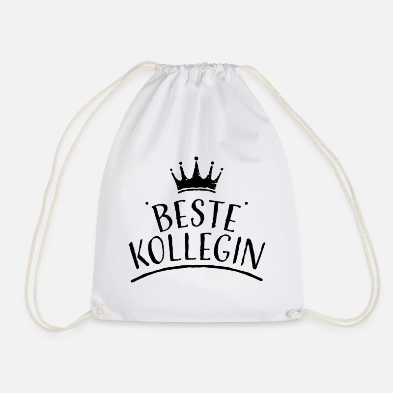 Krone beste kollegin schwarz Tshirt design - Turnbeutel - Weiß