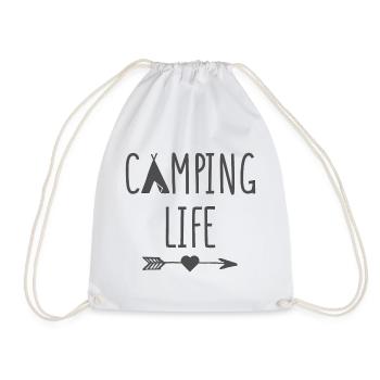 Camping Life - Drawstring Bag - white - Front