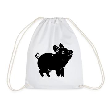 Logo joyeux de cochon Image d’ombre - Sac de sport léger - blanc - Devant