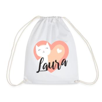Laura Nom Prénom Chaton - Sac de sport léger - blanc - Devant