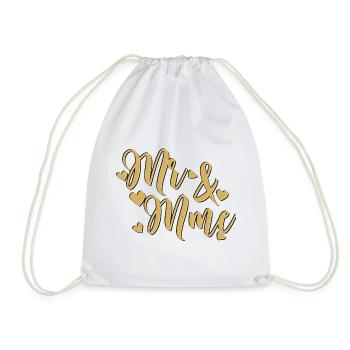 Mr & Mrs Doré Heart - Drawstring Bag - white - Front