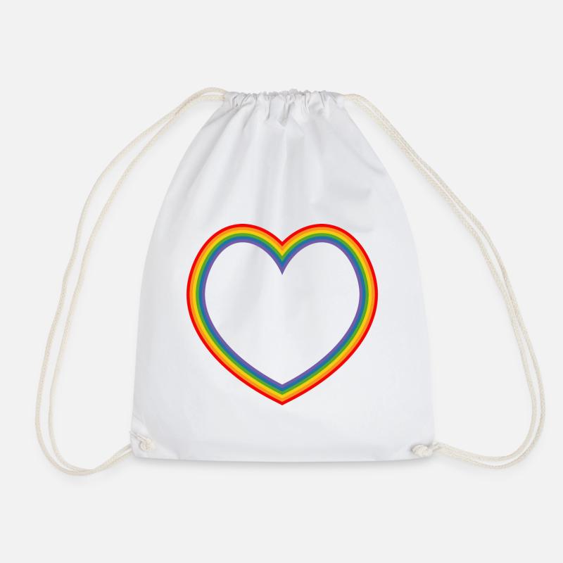 LGBT Regenbogen Herz lgbt csd tshirt - Turnbeutel - Weiß