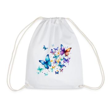 Butterflies Colorful Colorful Beautiful Art Nature - Drawstring Bag - white - Front