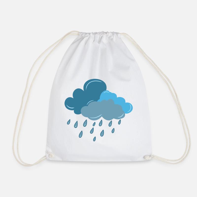 Wolke, Regen, Gewitter - Turnbeutel - Weiß