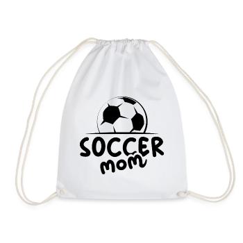 soccer mom soccer ball icon team team - Drawstring Bag - white - Front
