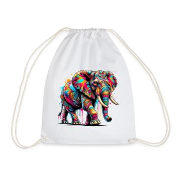 Elefant - Turnbeutel - Weiß - Vorne