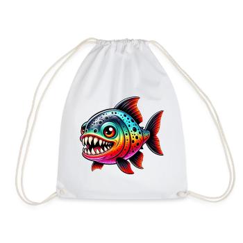 Piranha - Turnbeutel - Weiß - Vorne