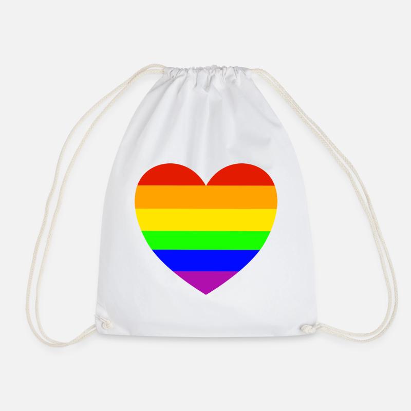 Regenbogenherz Pride Design - Turnbeutel - Weiß