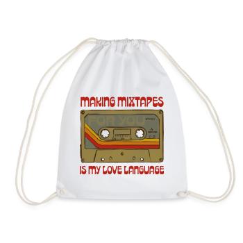 Mixtapes are my love language - Drawstring Bag - white - Front