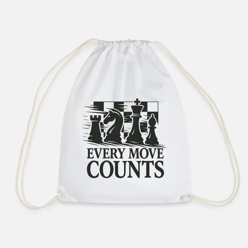 Strategic Chess Artwork - Drawstring Bag - white