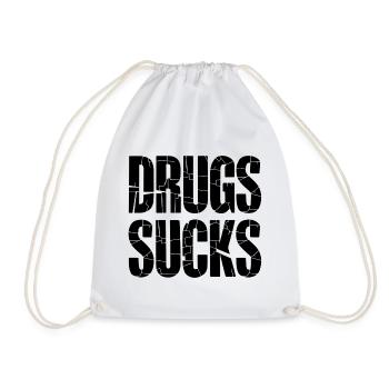 Slogan anti-drogue noir - Sac de sport léger - blanc - Devant