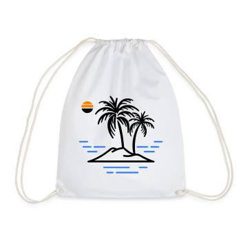 Palm Island - Drawstring Bag - white - Front