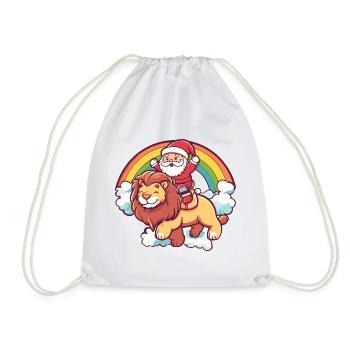 Lion Père Noël Noël - Sac de sport léger - blanc - Devant