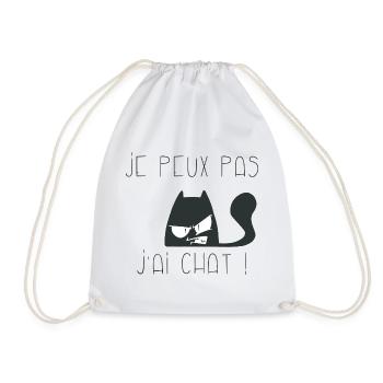 Je peux pas j'ai chat grognon - Sac de sport léger - blanc - Devant