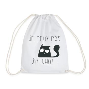 Je peux pas j'ai chat interrogateur - Sac de sport léger - blanc - Devant