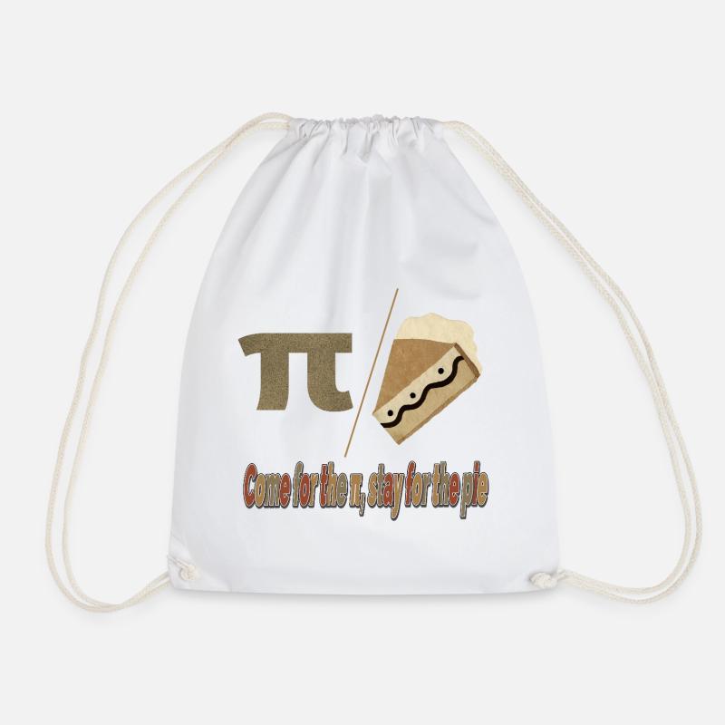 Pi Pie Pun Tee - Drawstring Bag - white
