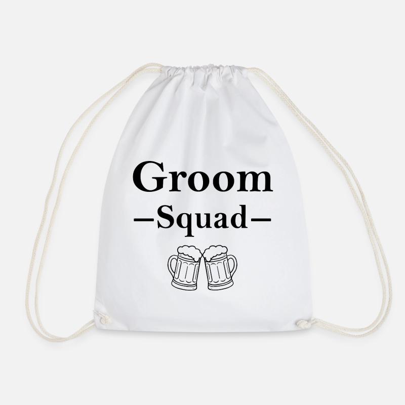 Groom Squad – Bachelor Party Shirt - Drawstring Bag - white
