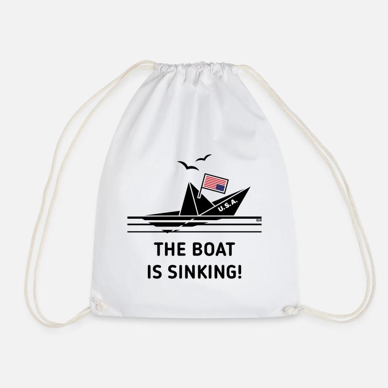 The Boat Is Sinking! (USA / Upside Down / POS) - Turnbeutel - Weiß