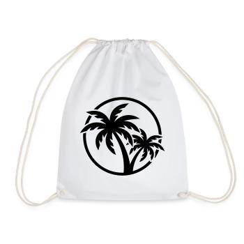 Palm Tree Symbol Beach - Drawstring Bag - white - Front
