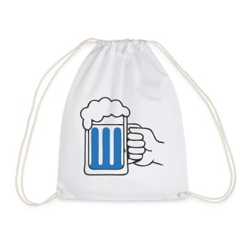 Tenir la main une chope de bière Santé - Sac de sport léger - blanc - Devant