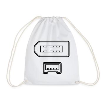 Firewire connector - Drawstring Bag - white - Front
