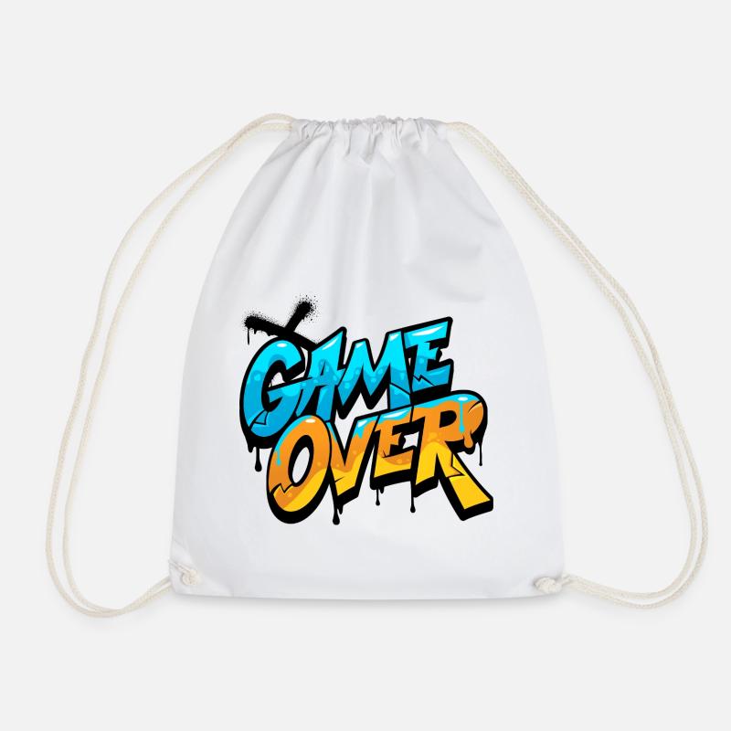 Game Over Graffiti Glow - Drawstring Bag - white