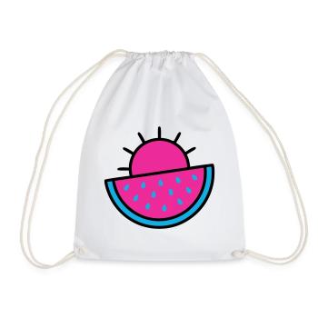 Watermelon Sun 90s Pop Art - Drawstring Bag - white - Front