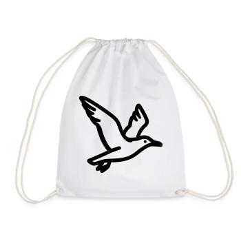 Seagull - Drawstring Bag - white - Front