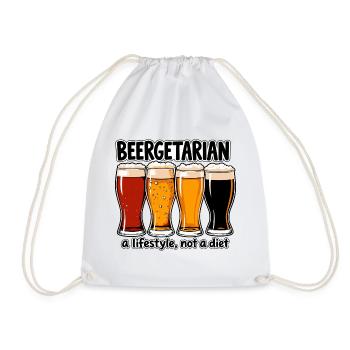 Beergetarier - Lustiges Bier T-Shirt - Turnbeutel - Weiß - Vorne