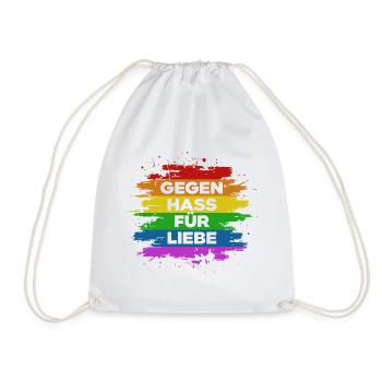 Gegen Hass Für Liebe | Pride | LGBT - Turnbeutel - Weiß - Vorne
