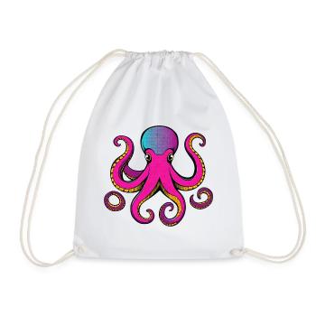 Eight arms full of color - Drawstring Bag - white - Front