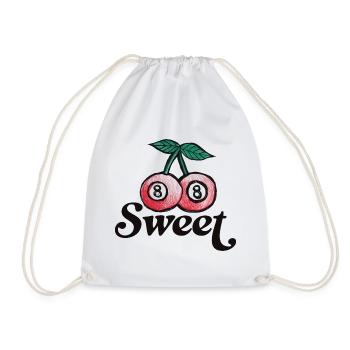 Sweet Cherry Duo Graphic on Apparel - Drawstring Bag - white - Front
