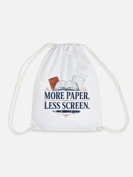 More Paper Less Screen - Turnbeutel - Weiß