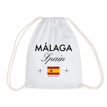 Málaga Spanien Koordinaten Reise Souvenir - Turnbeutel - Weiß - Vorne