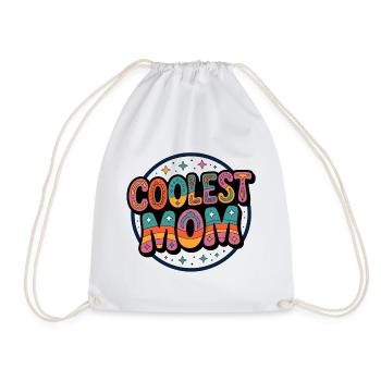 Coolest Mom Retro Badge - Turnbeutel - Weiß - Vorne