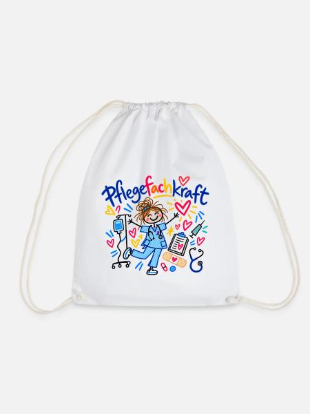 Pflegefachkraft Beruf Pflege Geschenk Doodle - Turnbeutel - Weiß