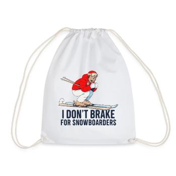 I Don't Brake For Snowboarders – Ski Shirt - Turnbeutel - Weiß - Vorne
