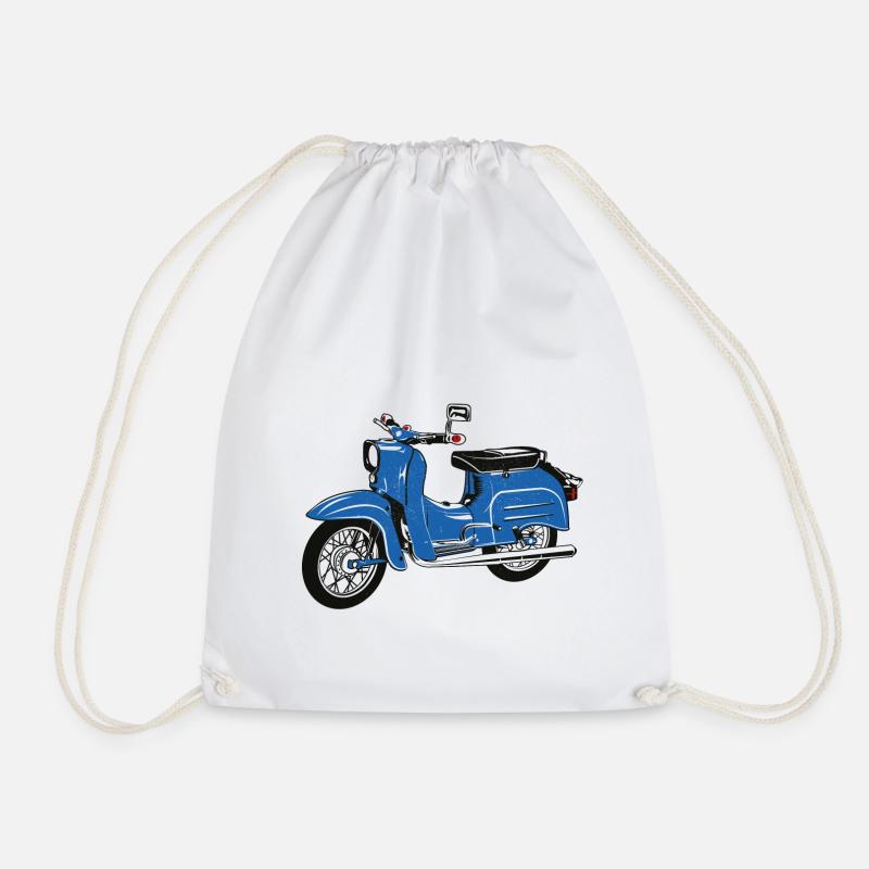 Simson Schwalbe blau - Turnbeutel - Weiß