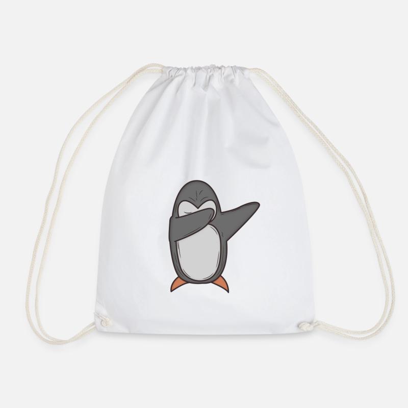 Penguin - Drawstring Bag - white