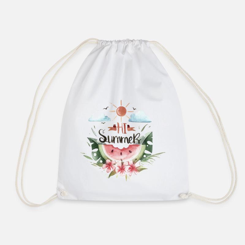 Summer watermelon - Drawstring Bag - white