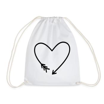 Heart arrow icons love force gift - Drawstring Bag - white - Front