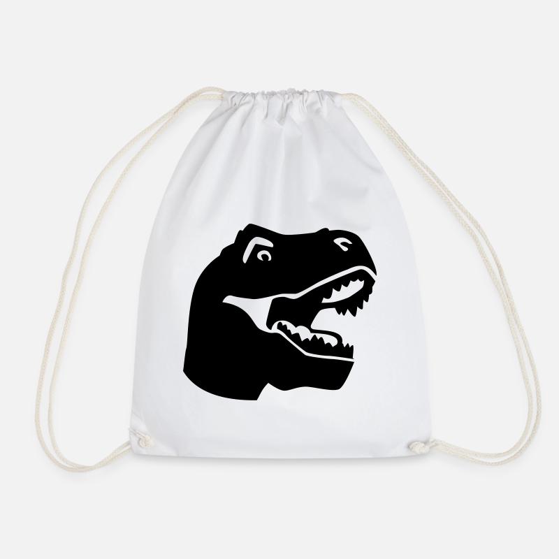 T-Rex - Drawstring Bag - white